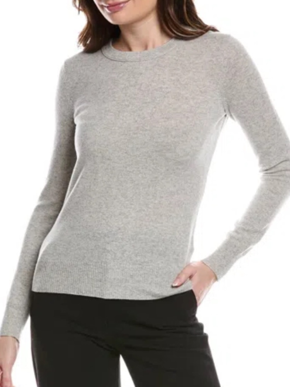 THEORY Gray 100% Cashmere Crewneck Quiet Luxury Pullover Sweater Size Small
